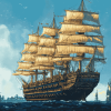 Majestic Rigged Ship Diamond Painting