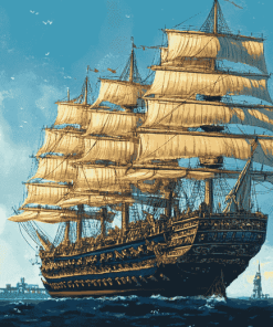 Majestic Rigged Ship Diamond Painting