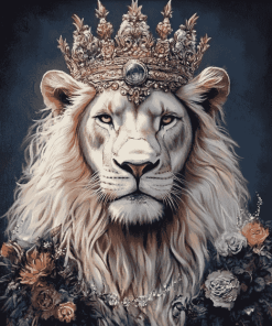 Majestic White Lion Fantasy Diamond Painting