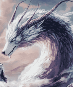 Majestic Wolf Dragon Fantasy Diamond Painting