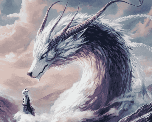 Majestic Wolf Dragon Fantasy Diamond Painting