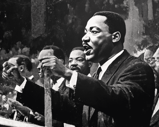 Martin Luther King Jr Black White Diamond Painting