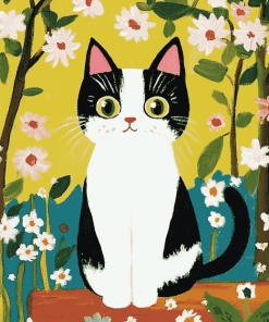 Maud Lewis Cat Art Diamond Painting