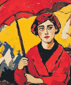 Max Pechstein Red Parasols Diamond Painting