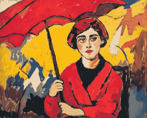 Max Pechstein Red Parasols Diamond Painting