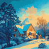 Maxfield Parrish Winter Scenery Diamond Painting