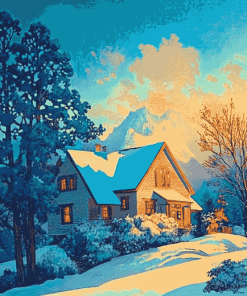 Maxfield Parrish Winter Scenery Diamond Painting