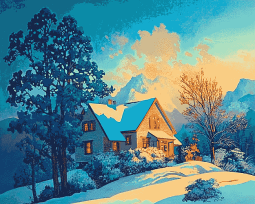 Maxfield Parrish Winter Scenery Diamond Painting