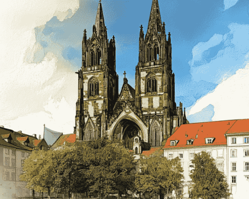 Meissen Cathedral Architecture Diamond Painting