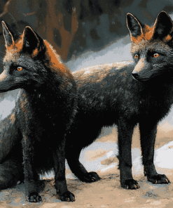 Melanistic Fox Wildlife Diamond Painting