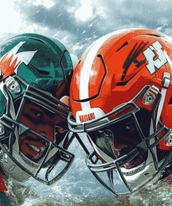 Miami Hurricanes Football Helmet Diamond Painting