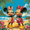 Mickey Minnie Disney Adventure Hawaii Diamond Painting