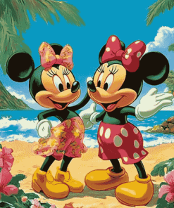 Mickey Minnie Disney Adventure Hawaii Diamond Painting