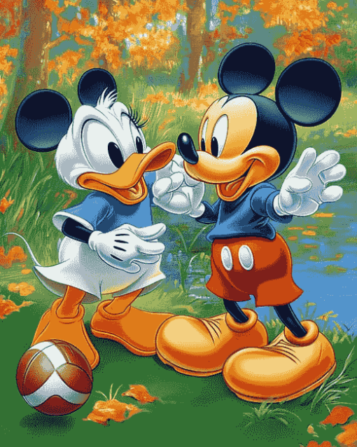 Mickey and Donald Football Fun Diamond Painting