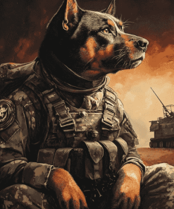 Military Dog Art Diamond Painting