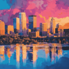 Minneapoli Skyline Buildings Diamond Painting