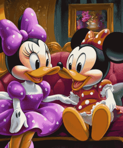 Minnie Mouse and Daisy Duck Cartoon Diamond Painting