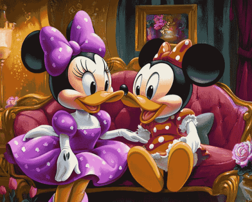 Minnie Mouse and Daisy Duck Cartoon Diamond Painting