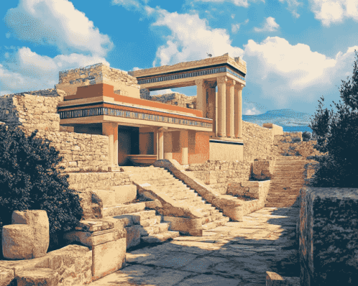 Minoan Palace Knossos Greece Diamond Painting