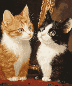 Mirror Cats Scene Diamond Painting