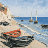 Monet Boats Seaside Diamond Painting