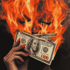 Money on Fire Diamond Painting