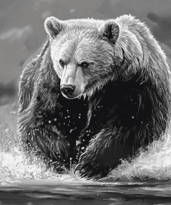 Monochrome Bear Wildlife Diamond Painting