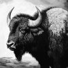 Monochrome Buffalo Diamond Painting