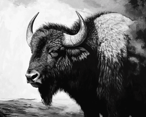 Monochrome Buffalo Diamond Painting