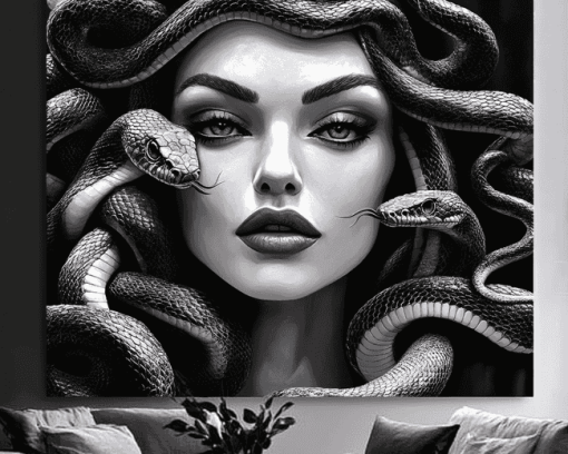 Monochrome Medusa Diamond Painting