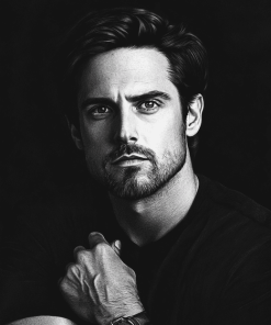 Monochrome Milo Ventimiglia Celebrity Diamond Painting