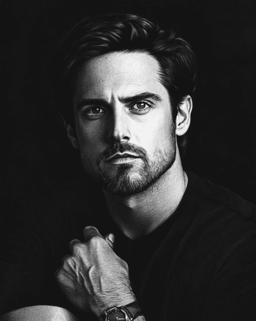 Monochrome Milo Ventimiglia Celebrity Diamond Painting