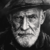 Monochrome Old Man Diamond Painting