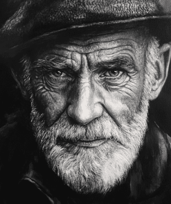 Monochrome Old Man Diamond Painting