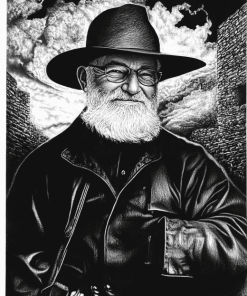 Monochrome Terry Pratchett Diamond Painting