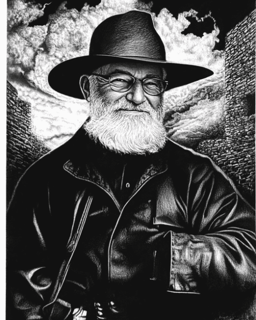 Monochrome Terry Pratchett Diamond Painting