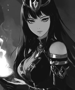 Monochrome Tharja Fire Emblem Diamond Painting