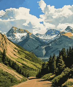 Montana Sun Road Landscapes Diamond Painting