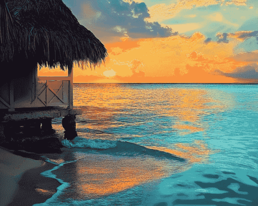 Montego Bay Seaside Sunset Diamond Painting