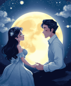 Moon and Lady Fantasy Diamond Painting