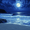 Moonlit Beach Seascape Diamond Painting