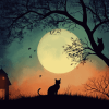 Moonlit Cat Silhouette Diamond Painting