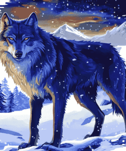 Moonlit Fantasy Wolf Diamond Painting