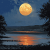 Moonlit Lake Landscape Diamond Painting