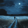 Moonlit Landscape Night Walk Diamond Painting