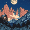 Moonlit Mt Whitney National Park Diamond Painting