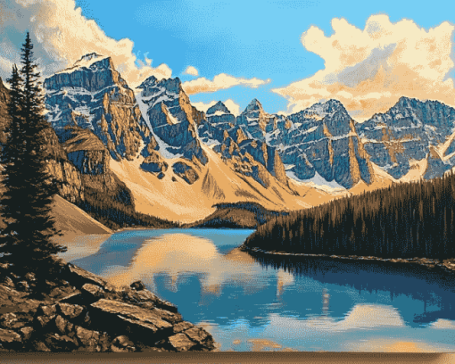 Moraine Lake Mountain View Diamond Painting