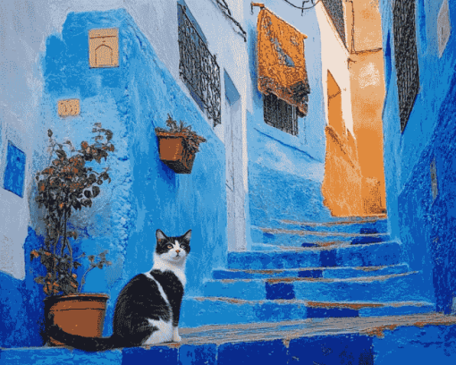 Moroccan Cat Views Diamond Painting