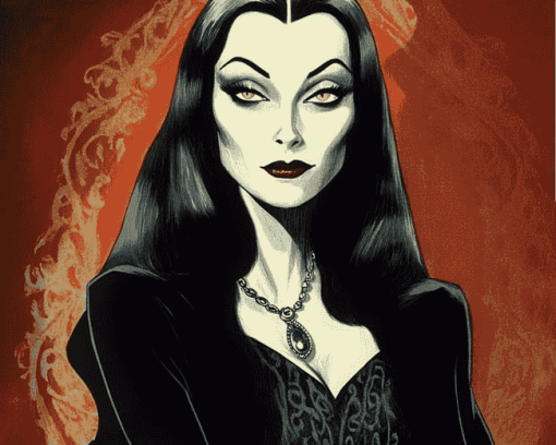 Morticia Addams Vampire Diamond Painting