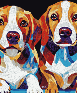 Mosaic Dogs Puppy Diamond Painting